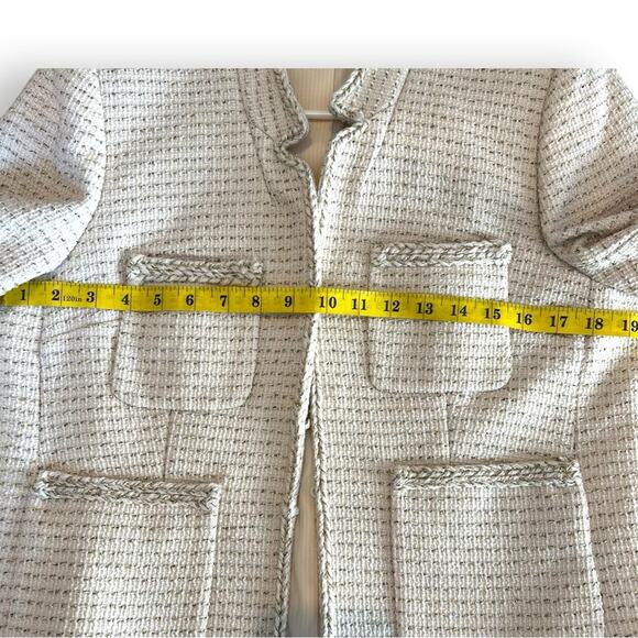 J.Crew Metallic Tweed Blazer Jacket in Off White - Size 10 ** - Picture 11 of 15